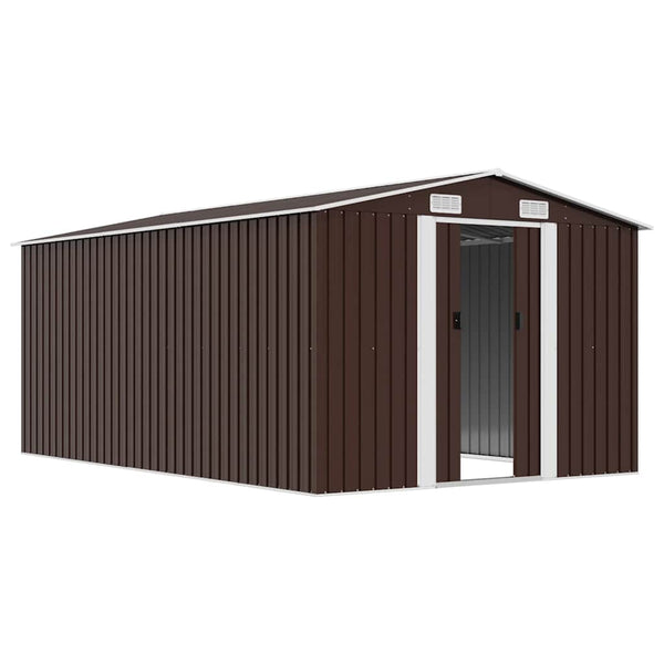 Gerätehaus 257x392x181 cm Metall Braun