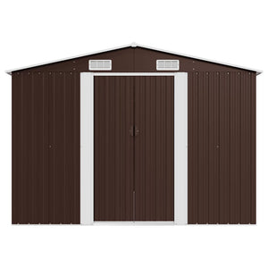 Gerätehaus 257x392x181 cm Metall Braun