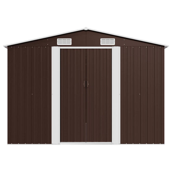 Gerätehaus 257x392x181 cm Metall Braun