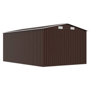Gerätehaus 257x392x181 cm Metall Braun