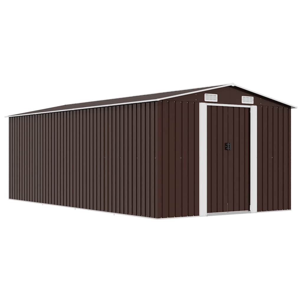 Gerätehaus 257x489x181 cm Metall Braun
