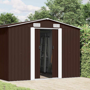 Gerätehaus 257x489x181 cm Metall Braun