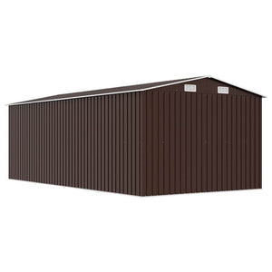 Gerätehaus 257x489x181 cm Metall Braun