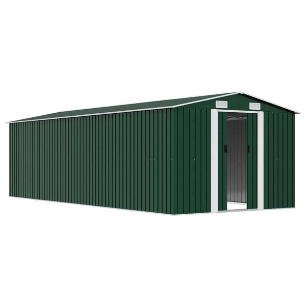 Gerätehaus 257x580x181 cm Metall Grün