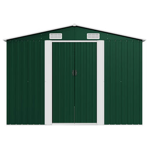 Gerätehaus 257x580x181 cm Metall Grün