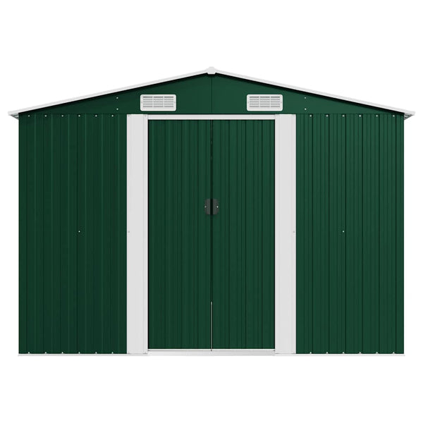 Gerätehaus 257x580x181 cm Metall Grün