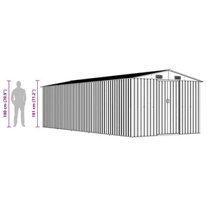 Gerätehaus 257x580x181 cm Metall Grün