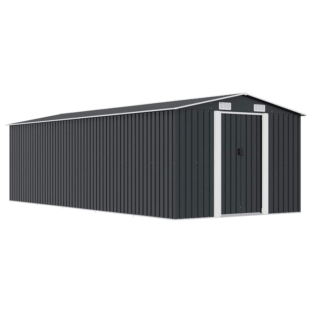 Gerätehaus 257x580x181 cm Metall Anthrazit