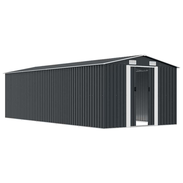Gerätehaus 257x580x181 cm Metall Anthrazit