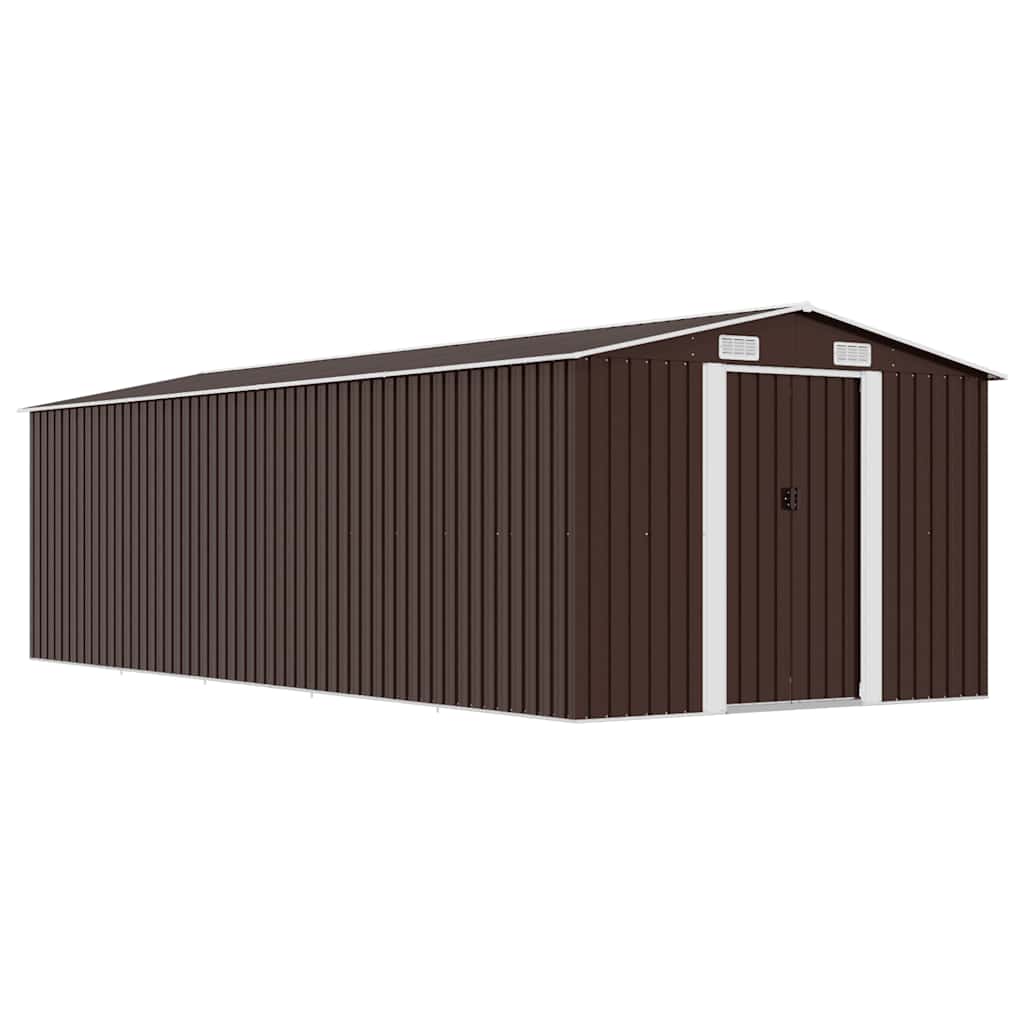 Gerätehaus 257x580x181 cm Metall Braun