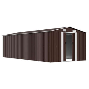 Gerätehaus 257x580x181 cm Metall Braun