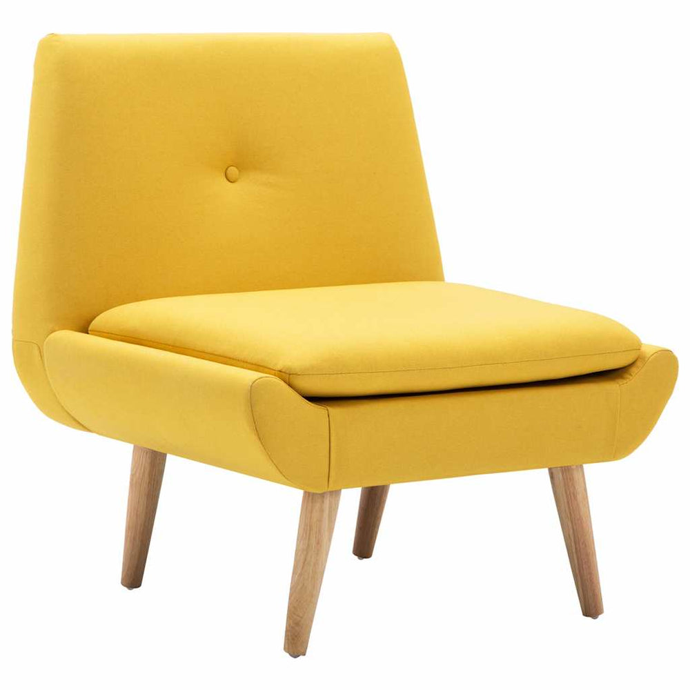 vidaXL Upholstered Chair Yellow Fabric