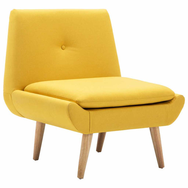 vidaXL Chaise rembourrée jaune en tissu