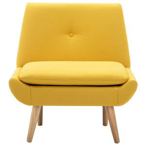 vidaXL Chaise rembourrée jaune en tissu