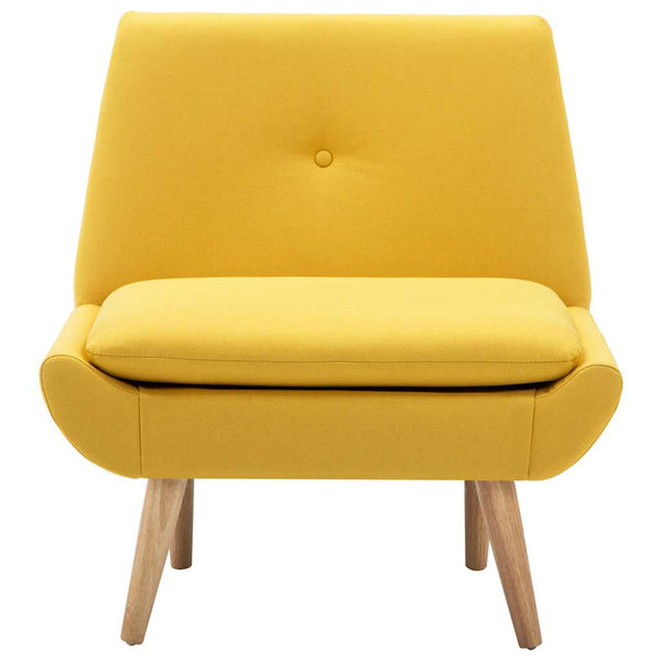 vidaXL Chaise rembourrée jaune en tissu