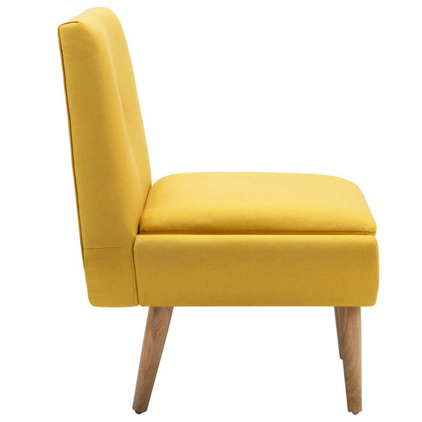 vidaXL Chaise rembourrée jaune en tissu