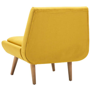 vidaXL Chaise rembourrée jaune en tissu