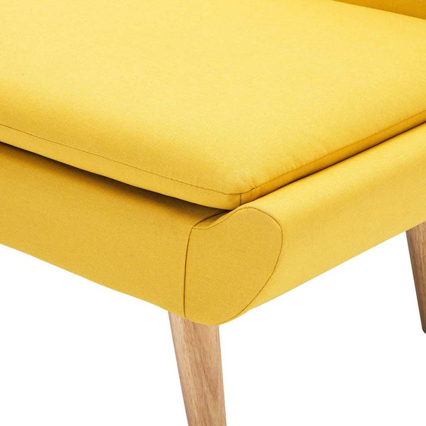 vidaXL Chaise rembourrée jaune en tissu