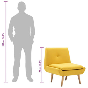 vidaXL Chaise rembourrée jaune en tissu