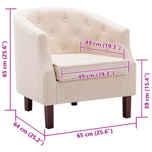 vidaXL Armchair Beige Fabric
