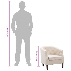 vidaXL Fauteuil tissu beige