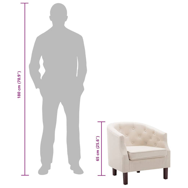 vidaXL Armchair Beige Fabric