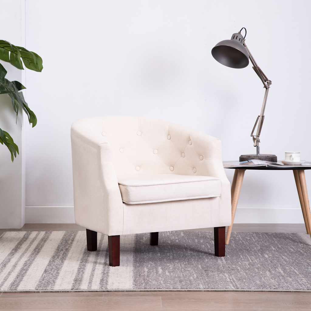 vidaXL Fauteuil tissu beige