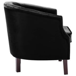 vidaXL Fauteuil Velours Noir