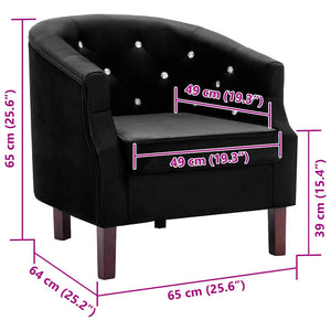 Sessel Schwarz Samt