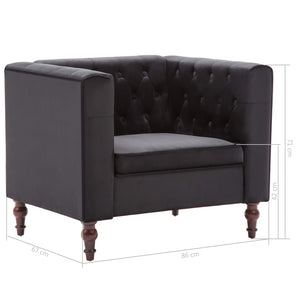vidaXL Armchair Black Velvet