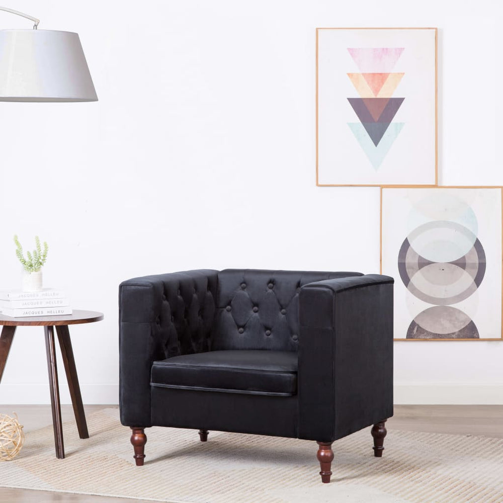 vidaXL Armchair Black Velvet