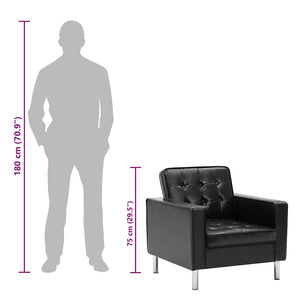 vidaXL Fauteuil noir 75x70x75 cm similicuir