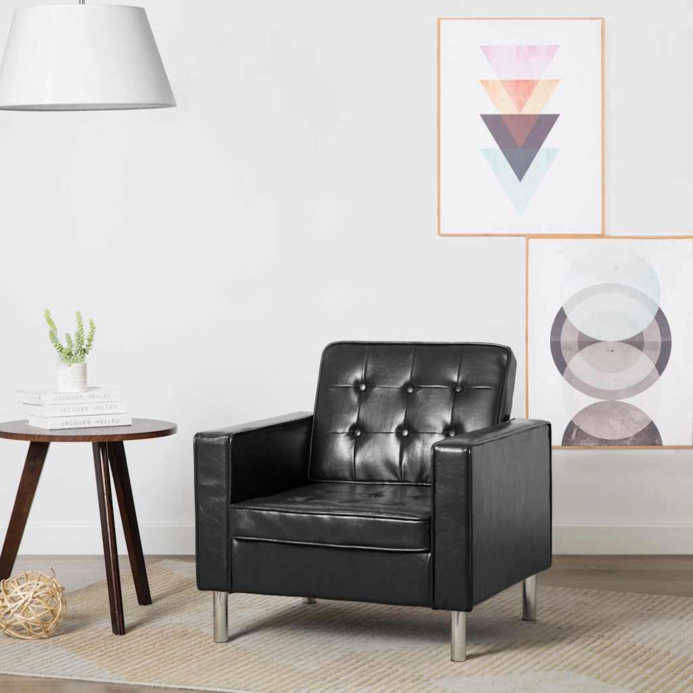 vidaXL Armchair Black 75x70x75 cm Faux Leather