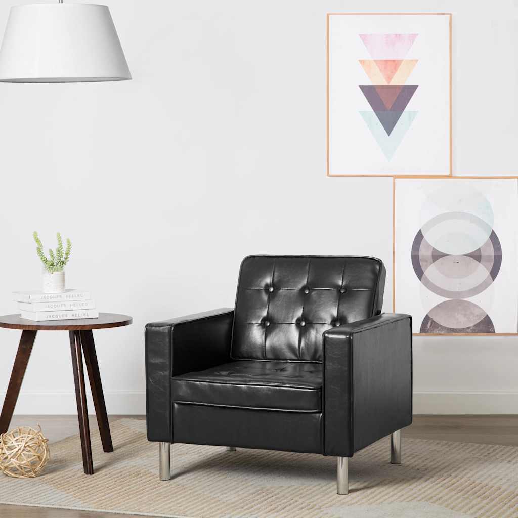 vidaXL Fauteuil noir 75x70x75 cm similicuir