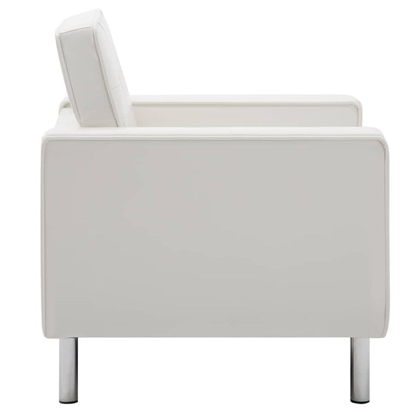 Sessel Weiß 75x70x75 cm Kunstleder