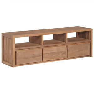 vidaXL Meuble TV en teck massif naturel 120x30x40 cm