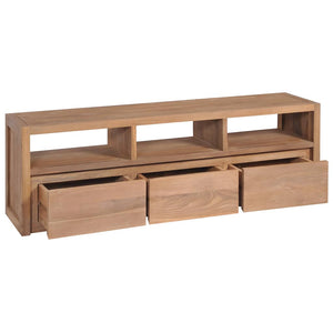 vidaXL Meuble TV en teck massif naturel 120x30x40 cm