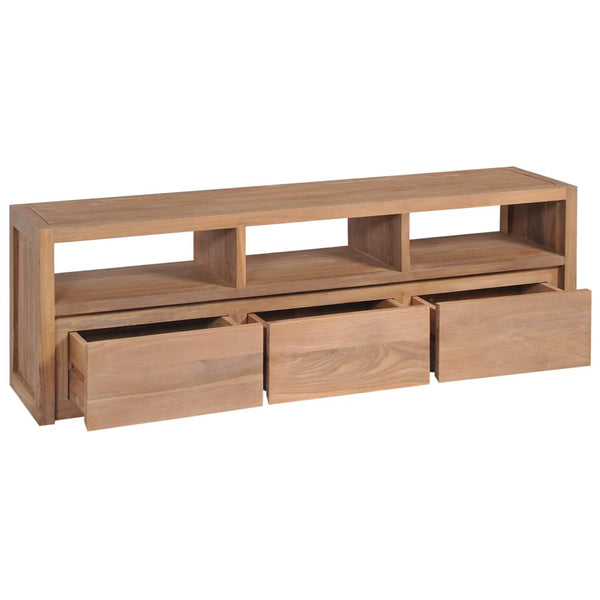 vidaXL Meuble TV en teck massif naturel 120x30x40 cm