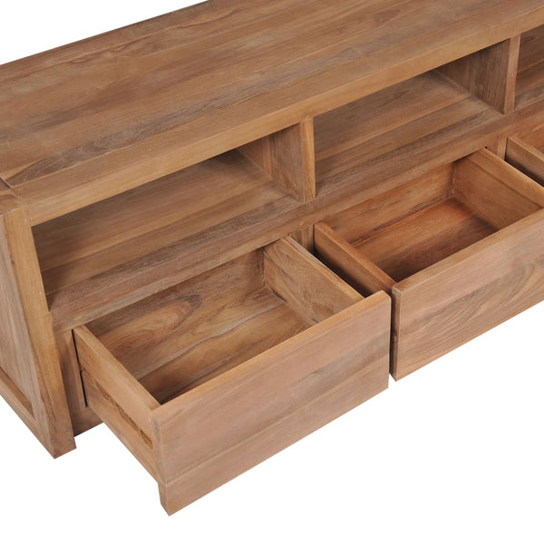 vidaXL Meuble TV en teck massif naturel 120x30x40 cm