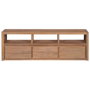 vidaXL Meuble TV en teck massif naturel 120x30x40 cm
