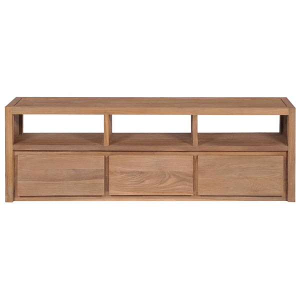 vidaXL Meuble TV en teck massif naturel 120x30x40 cm