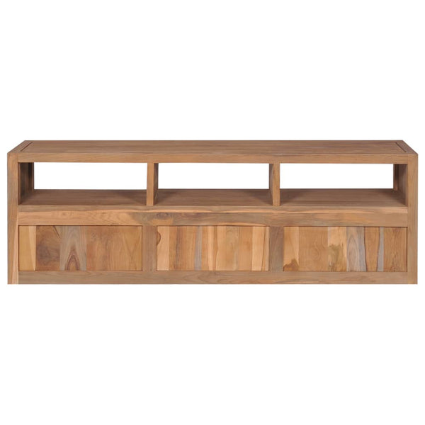 vidaXL Meuble TV en teck massif naturel 120x30x40 cm