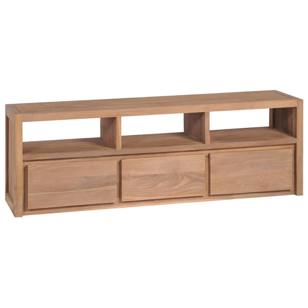 vidaXL Meuble TV en teck massif naturel 120x30x40 cm