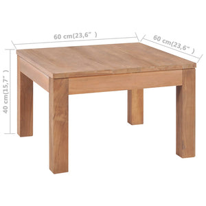 vidaXL Table basse en teck massif naturel 60x60x40 cm