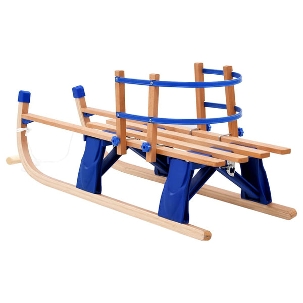 Klappschlitten Holz mit Rückenlehne 119cm