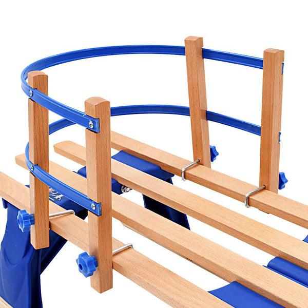 Klappschlitten Holz mit Rückenlehne 119cm