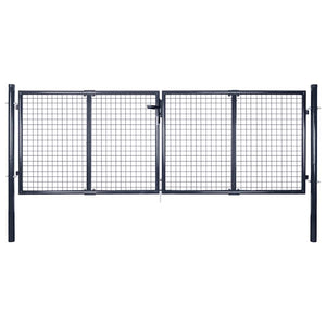Maschen-Gartentor verzinkter Stahl 300 x 75 cm Grau