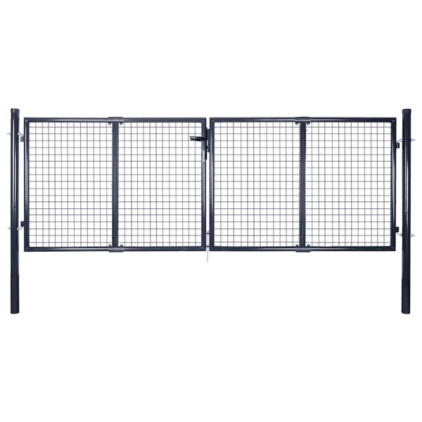 Maschen-Gartentor verzinkter Stahl 300 x 75 cm Grau