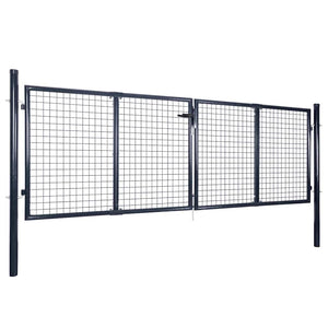 Maschen-Gartentor verzinkter Stahl 300 x 75 cm Grau