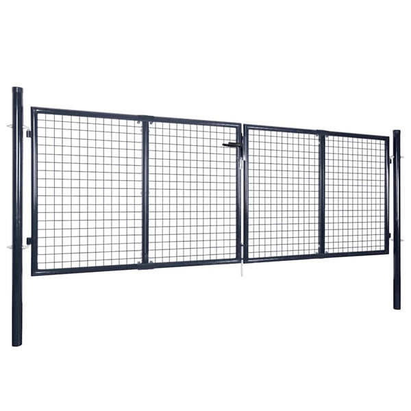 Maschen-Gartentor verzinkter Stahl 300 x 75 cm Grau